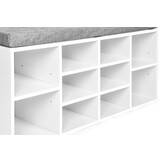 Schoenenkast - spaanplaat - grijs zitgedeelte - 10 planken