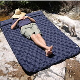 Opblaasbaar matras - tweepersoons - donkerblauw - waterbestendig - 195x120x7cm