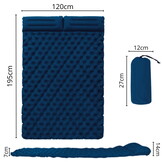 Opblaasbaar matras - tweepersoons - donkerblauw - waterbestendig - 195x120x7cm