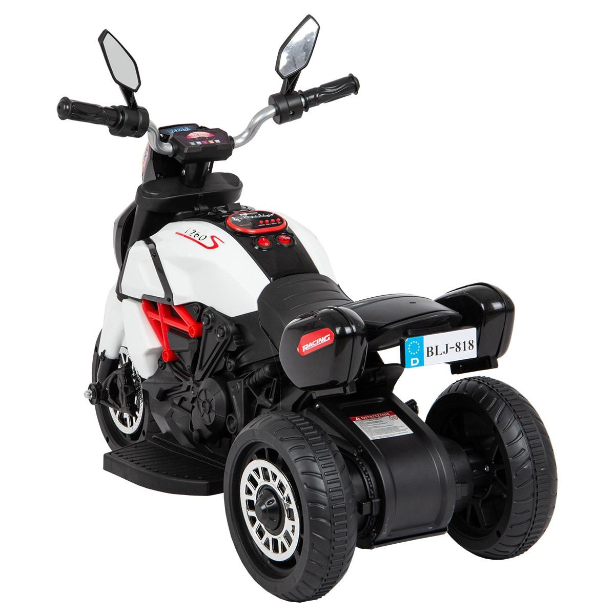 Elektrische kindermotor - 83x38x63 cm - LED-voorlicht- ingebouwde muziekspeler