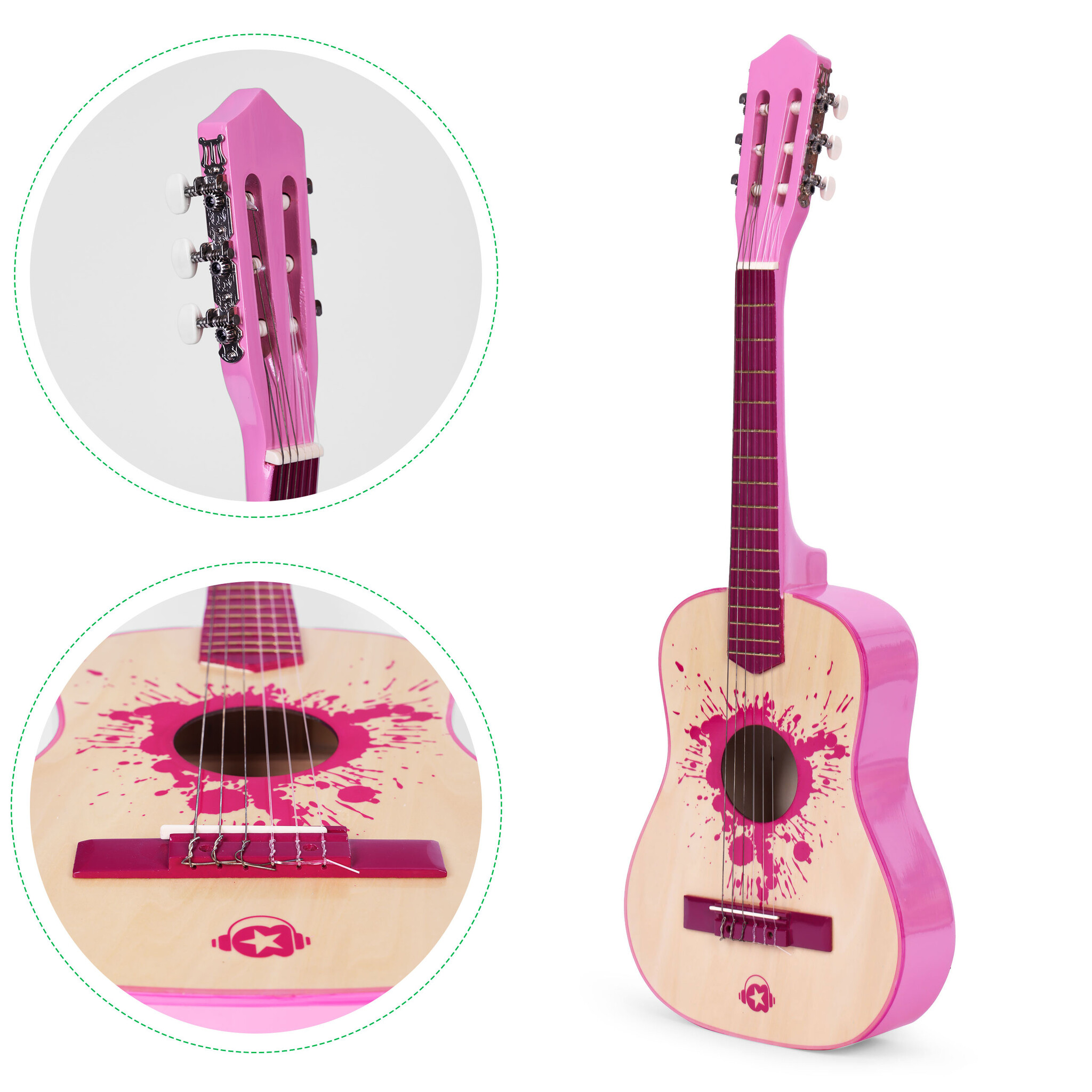 Kinder gitaar - hout - 6 snaren - 76x28x7,5 cm