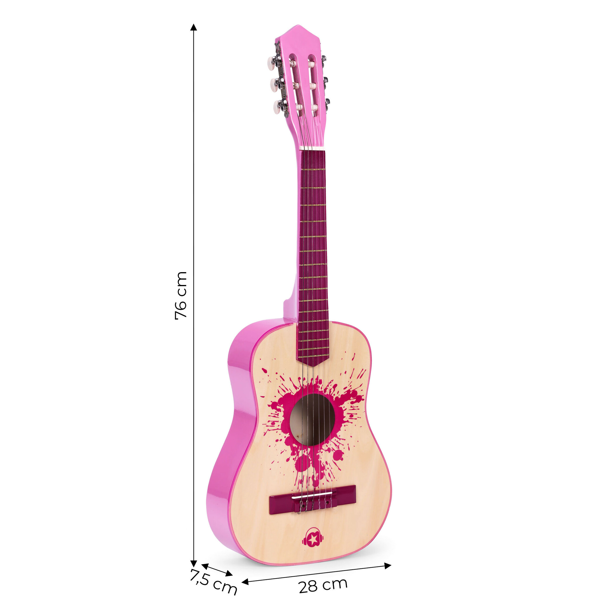 Kinder gitaar - hout - 6 snaren - 76x28x7,5 cm