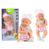 Babypop - wit en roze - inclusief accessoires - 42x18x10 cm -