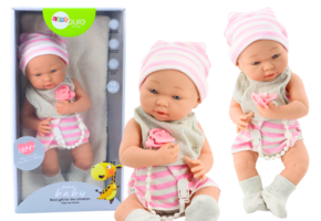 Babypop - wit en roze - inclusief accessoires - 42x18x10 cm -