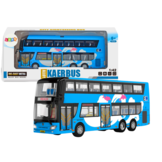 Speelgoed bus - blauw - lichteffecten - 29x10.5x6 cm