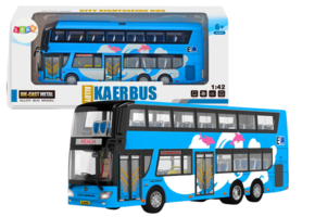 Speelgoed bus - blauw - lichteffecten - 29x10.5x6 cm