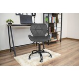 Ergonomische bureaustoel - fluwelen zitvlak - grijs