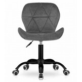 Ergonomische bureaustoel - fluwelen zitvlak - grijs