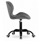 Ergonomische bureaustoel - fluwelen zitvlak - grijs