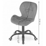 Ergonomische bureaustoel - fluwelen zitvlak - grijs