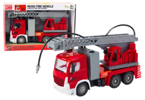 Speelgoed brandweerauto - 31x15x12 cm - verstelbare ladder - licht en geluid