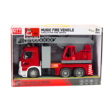 Speelgoed brandweerauto - 31x15x12 cm - verstelbare ladder - licht en geluid
