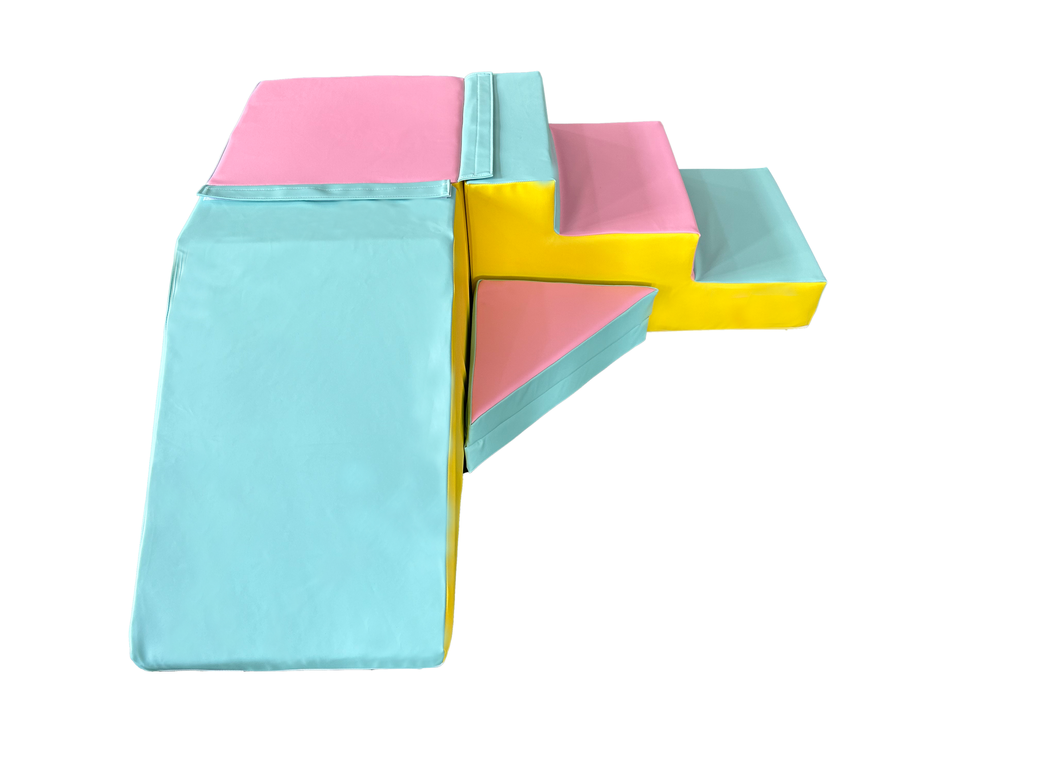 Schuimglijbaan - 40 cm hoog - roze, blauw, geel (pastel)