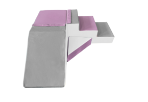 Speelset schuimblokken met glijbaan wit, licht paars & grijs