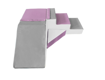 Speelset schuimblokken met glijbaan wit, licht paars & grijs