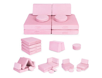 Kinder fauteuil - 8-delig - roze - 120 kg belastbaar