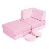 Kinder fauteuil - 8-delig - roze - 120 kg belastbaar