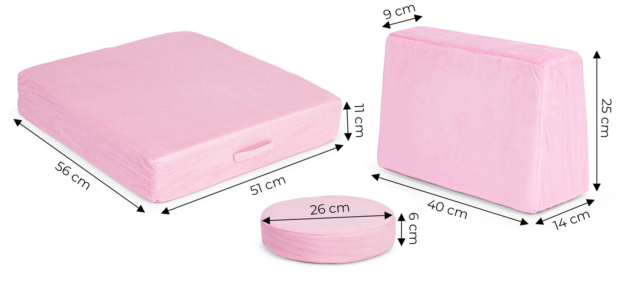 Kinder fauteuil - 8-delig - roze - 120 kg belastbaar