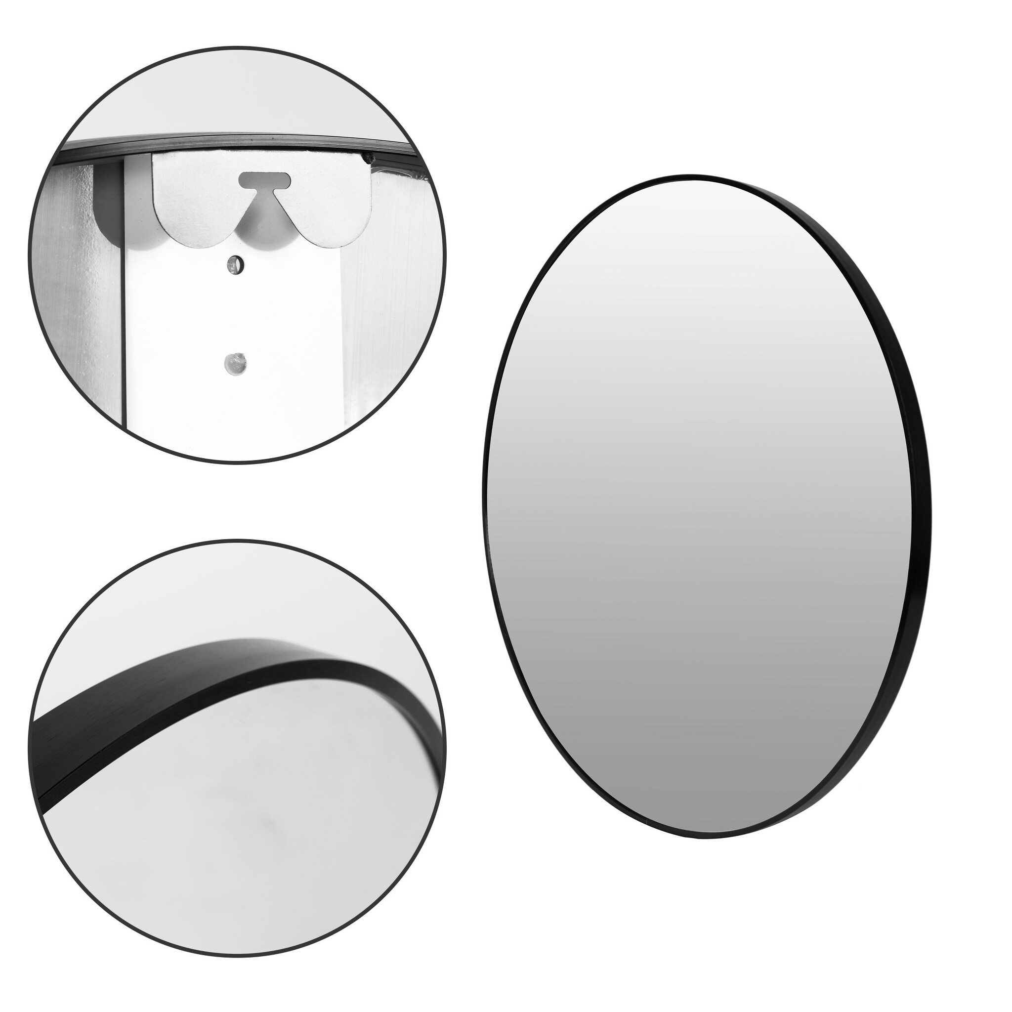 Ronde spiegel - badkamerspiegel - wandspiegel - 60 cm - zwart