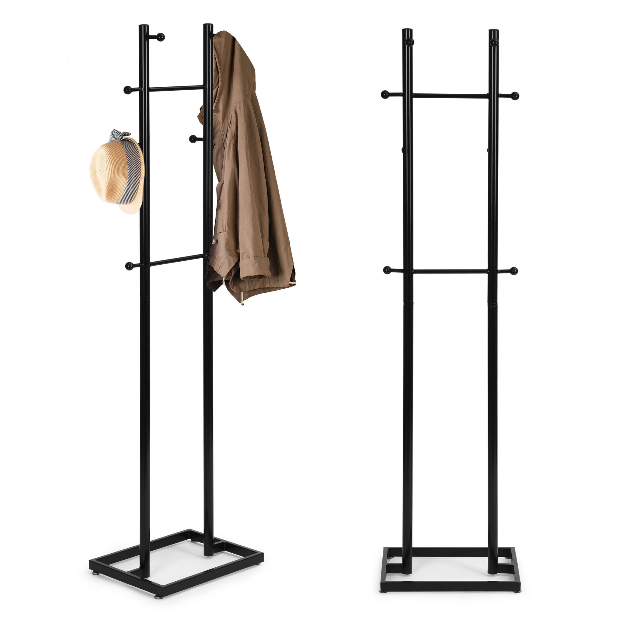 Staande kapstok - zwart - 175 cm - 8 haken