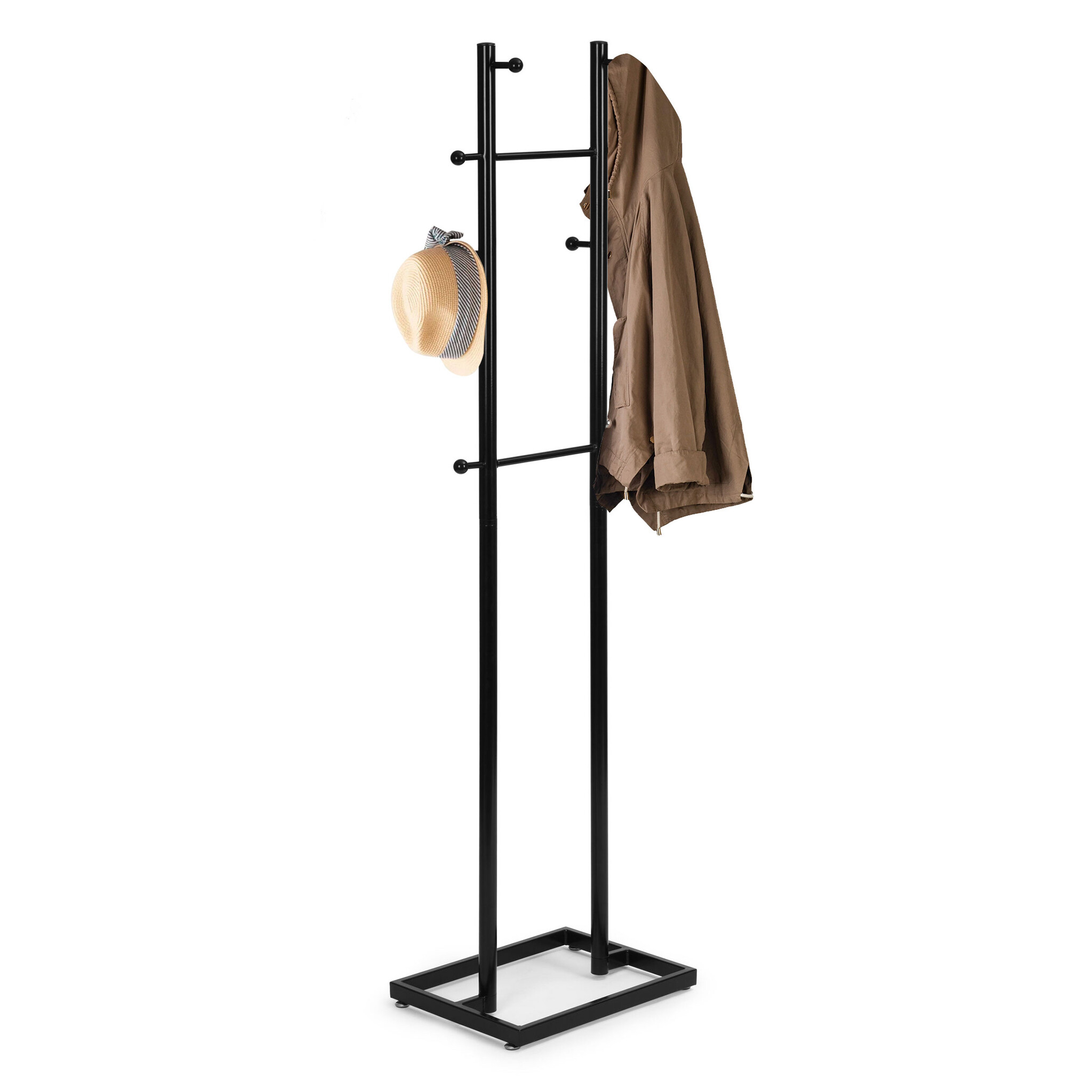 Staande kapstok - zwart - 175 cm - 8 haken