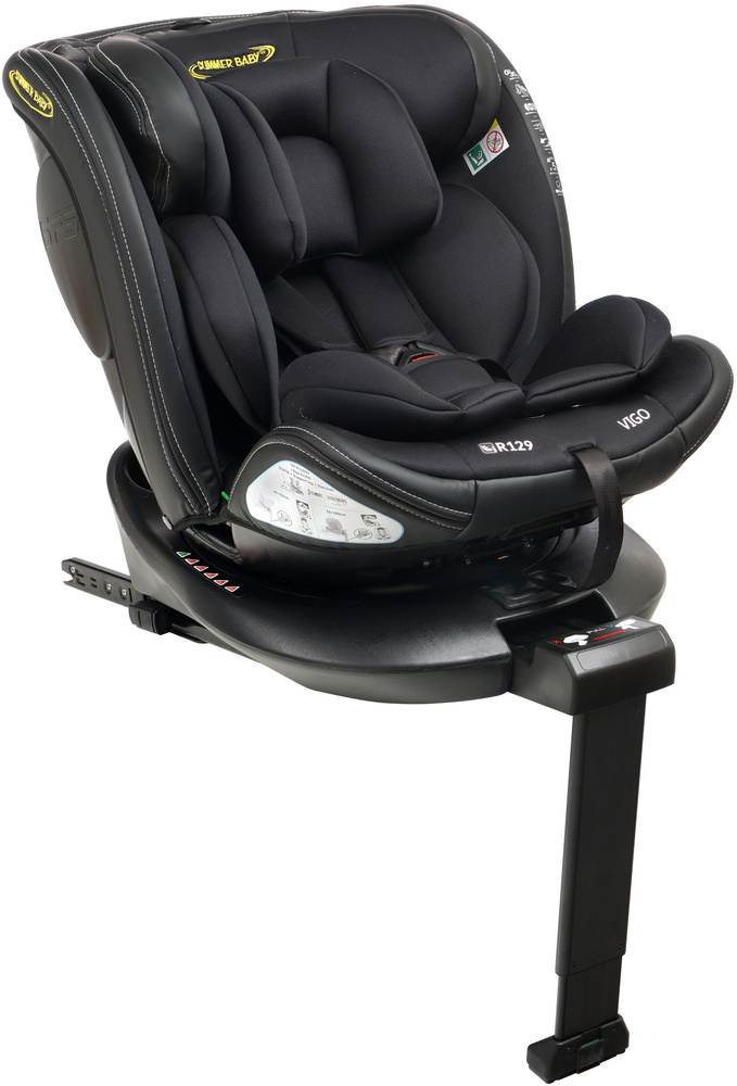 Draaibare autostoel - ISOFIX - stabiliserende poot - R129 i-Size certificering
