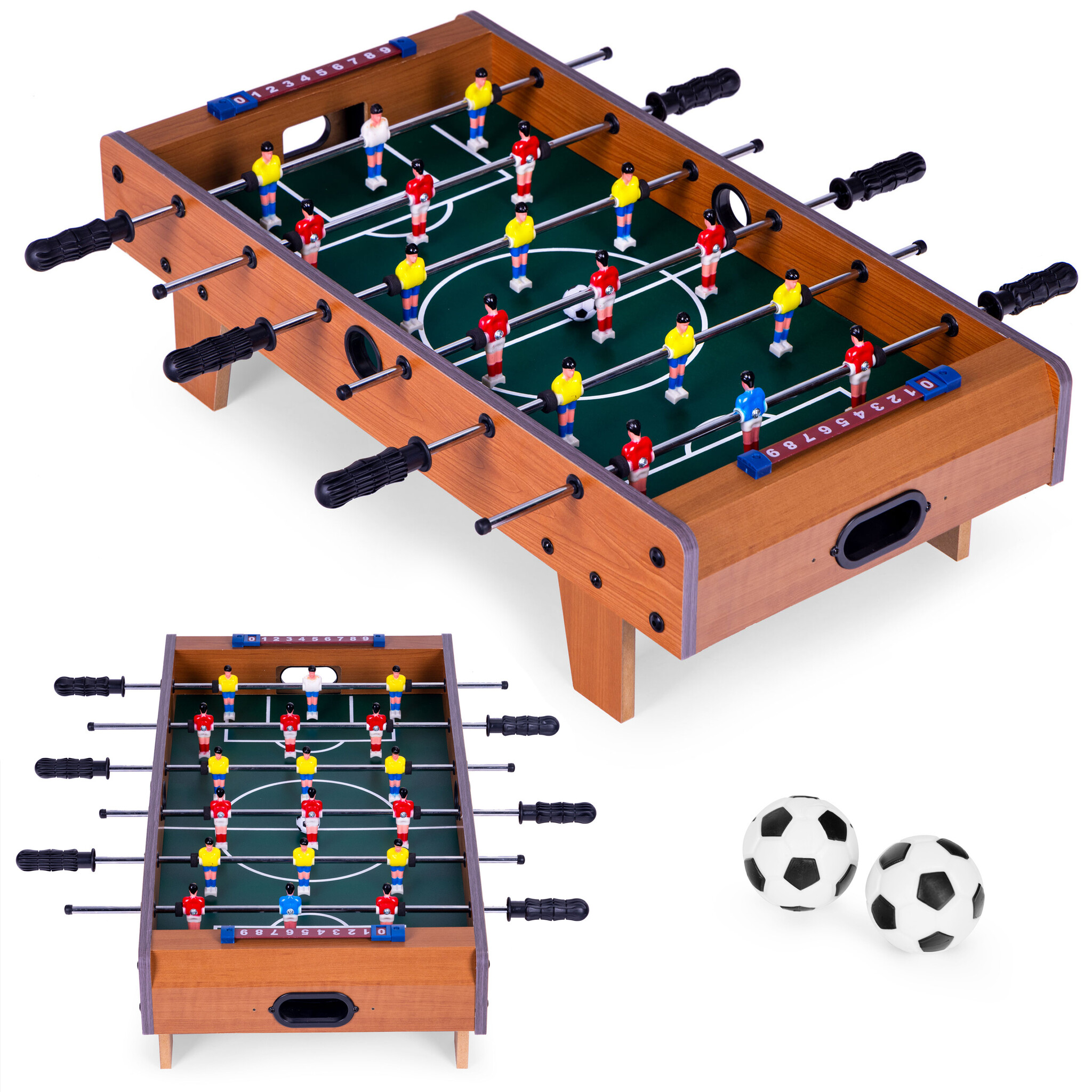 Tafelvoetbal - 32.5x59 cm - antislip handgrepen - 2 spelers