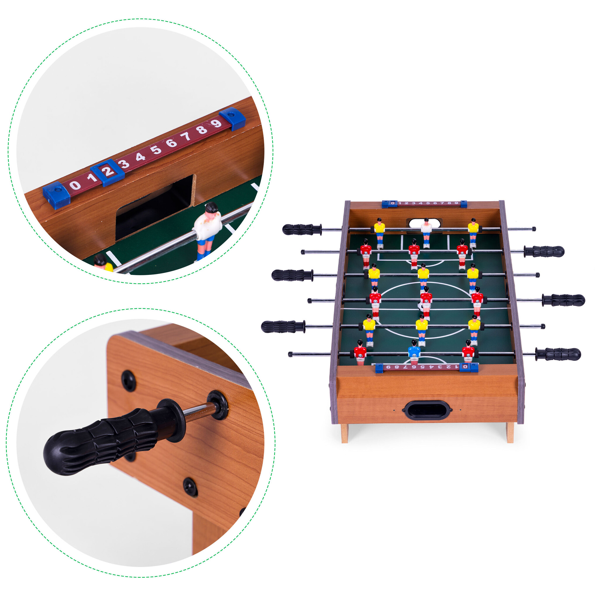 Tafelvoetbal - 32.5x59 cm - antislip handgrepen - 2 spelers