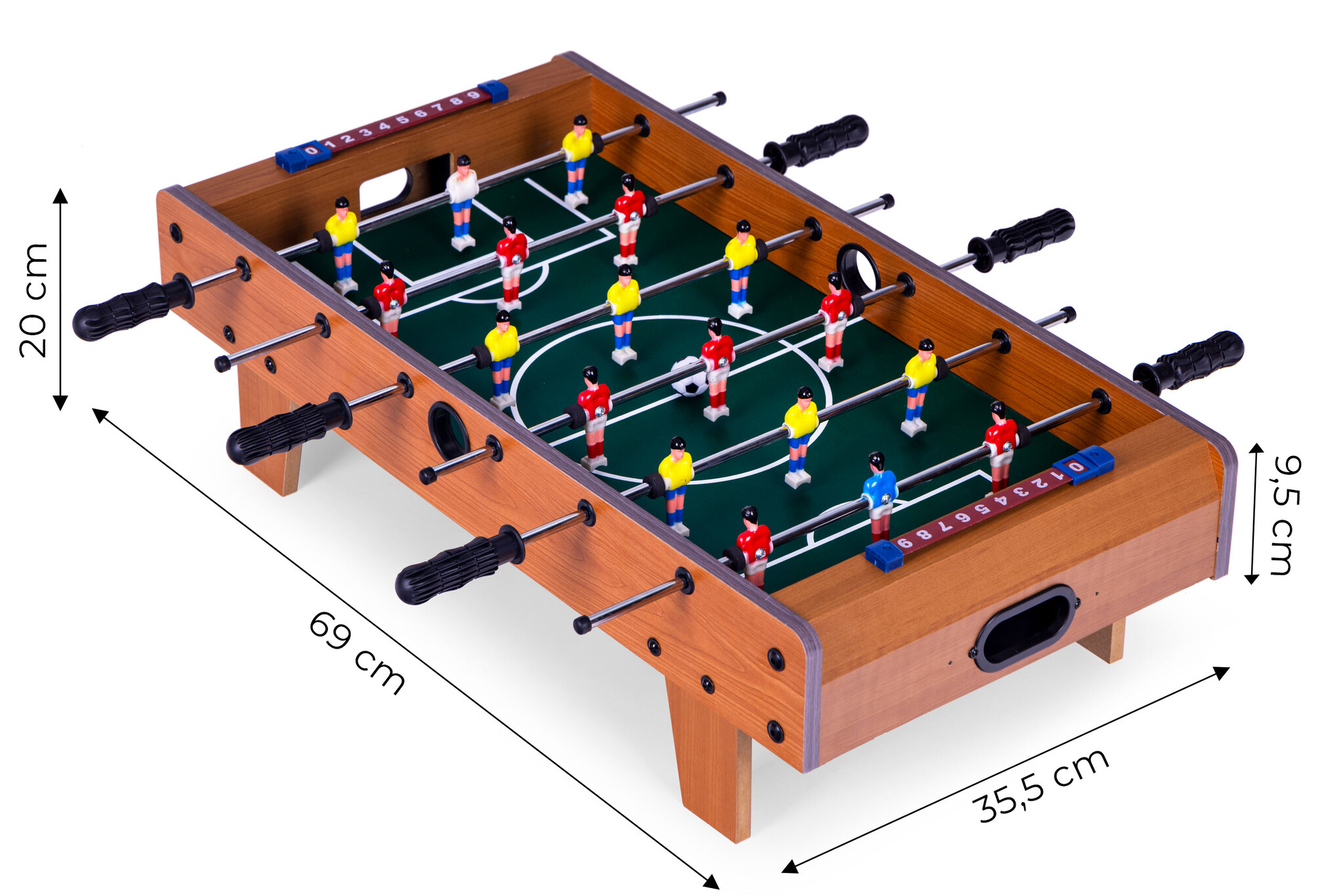 Tafelvoetbal - 32.5x59 cm - antislip handgrepen - 2 spelers