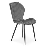 Velvet eetkamerstoel - set van 4 eettafel stoelen - grijs