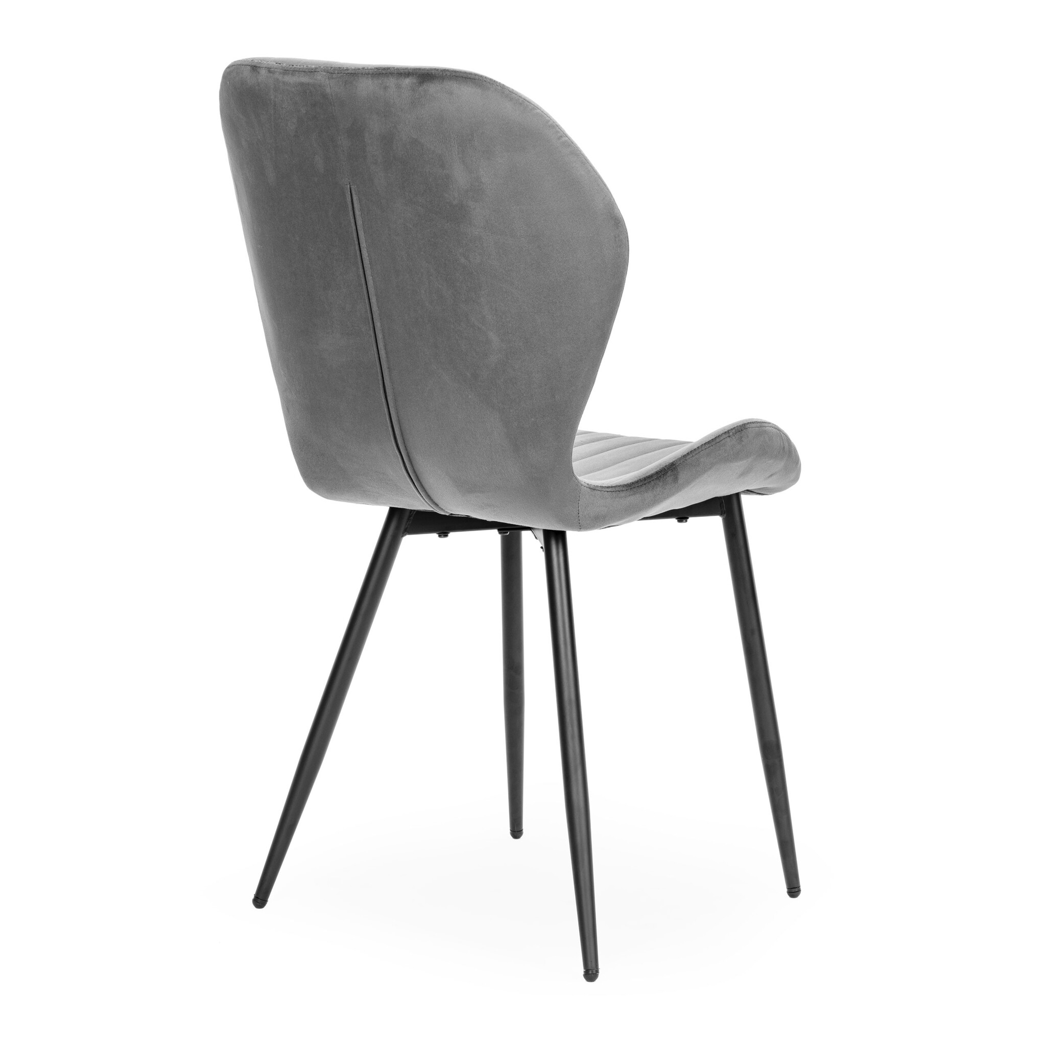 Velvet eetkamerstoel - set van 4 eettafel stoelen - grijs