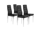 Eetkamerstoelen - set van 4 eettafel stoelen - zwart kunstleer