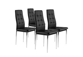 Eetkamerstoelen - set van 4 eettafel stoelen - zwart kunstleer