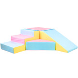Schuimglijbaan - 40 cm hoog - roze, blauw, geel (pastel)