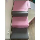 Speelset schuimblokken met glijbaan wit, licht paars & grijs