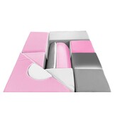 Bouwblokken schuim 11 stuks wit, licht paars & grijs