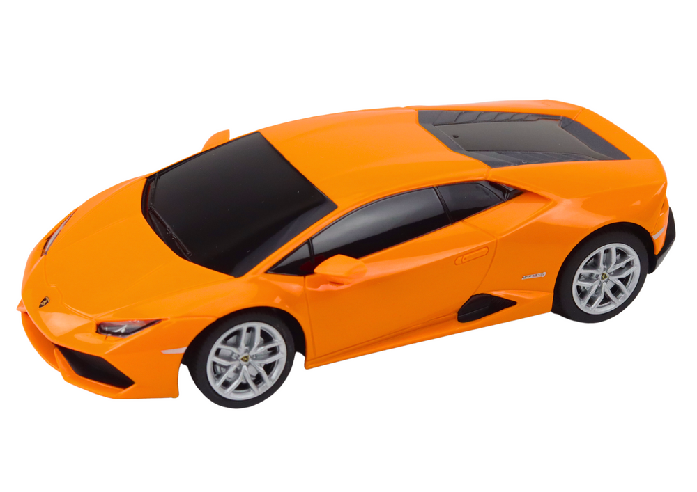 Bestuurbare auto - oranje - rubberen wielen - 19x8x5 cm