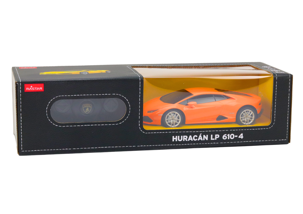 Bestuurbare auto - oranje - rubberen wielen - 19x8x5 cm