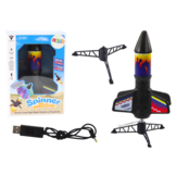 Speelgoed raket - 24 stuks - met parachute - 23x14x9 cm