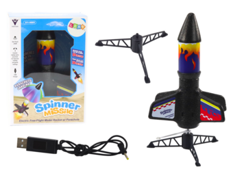 Speelgoed raket - 24 stuks - met parachute - 23x14x9 cm