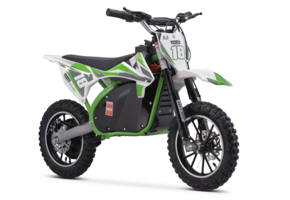 Crossmotor elektrisch - groen - 800W motor - 36V9Ah batterij