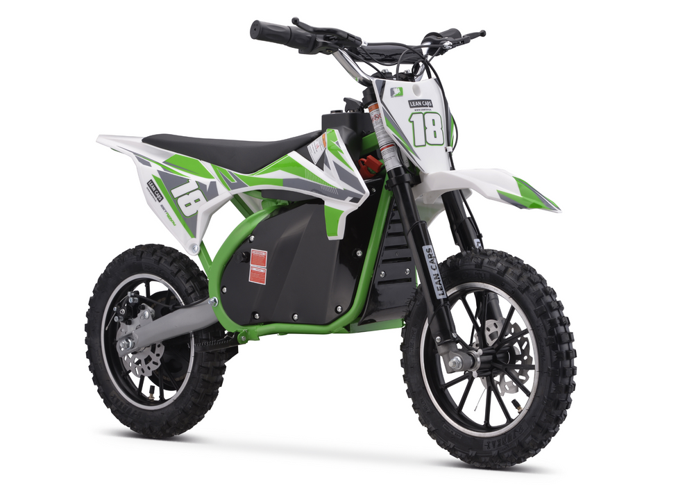 Crossmotor elektrisch - groen - 800W motor - 36V9Ah batterij
