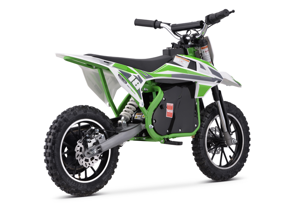 Crossmotor elektrisch - groen - 800W motor - 36V9Ah batterij