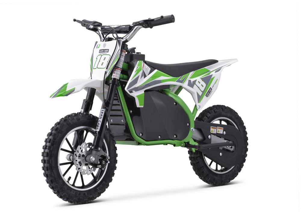 Crossmotor elektrisch - groen - 800W motor - 36V9Ah batterij