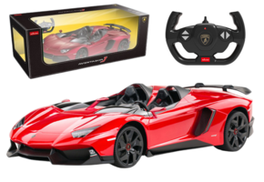 Op afstand bestuurbare raceauto - Lamborghini model - rood - 26x13x7 cm