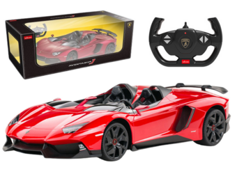 Op afstand bestuurbare raceauto - Lamborghini model - rood - 26x13x7 cm