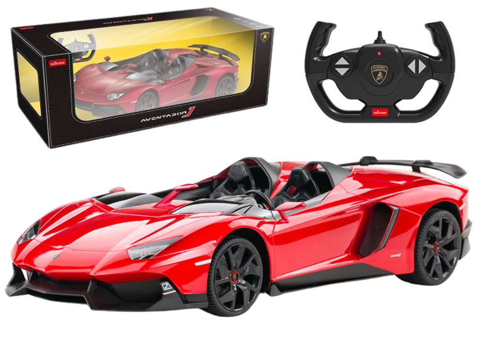 Op afstand bestuurbare raceauto - Lamborghini model - rood - 26x13x7 cm