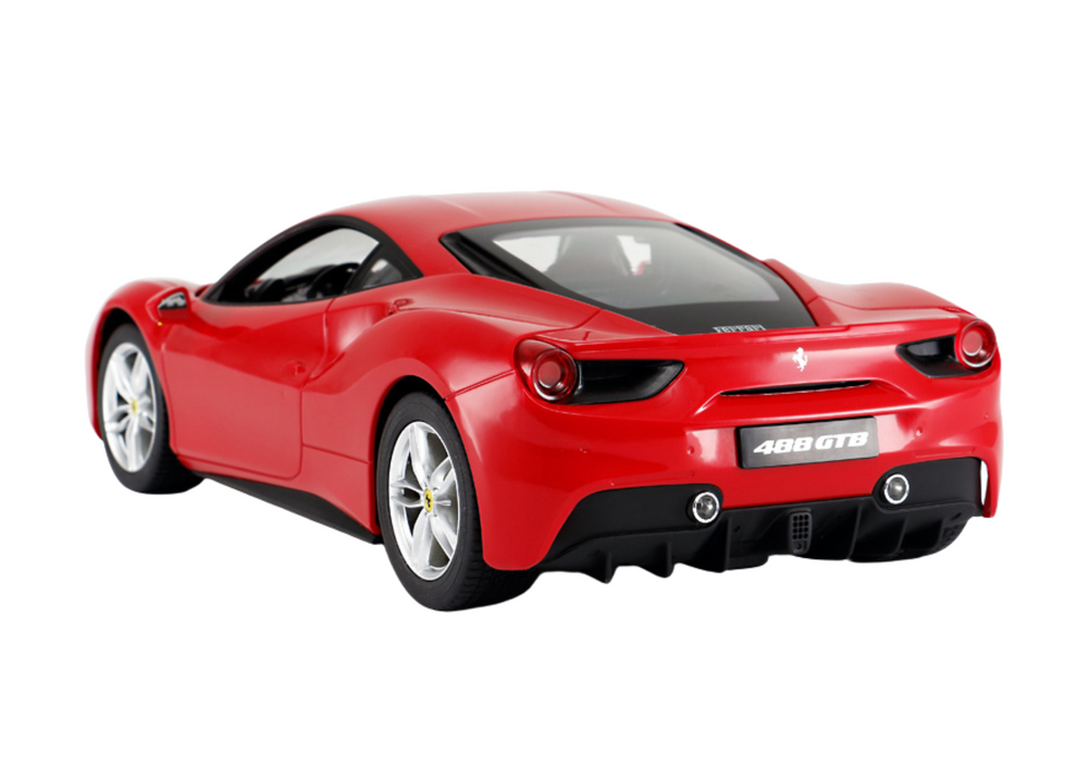 Op afstand bestuurbare raceauto - Ferrari 488 GTB - rood - 26x13x7 cm