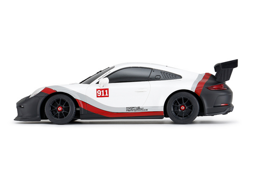 Speelgoedauto - Porsche 911 GT3 - wit-grijs - afstandsbediening - 38x13x12 cm