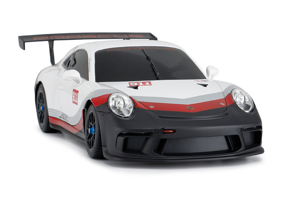 Speelgoedauto - Porsche 911 GT3 - wit-grijs - afstandsbediening - 38x13x12 cm